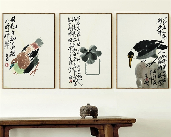中式挂画现代简约手绘装饰画