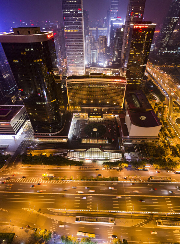 北京CBD国贸夜景
