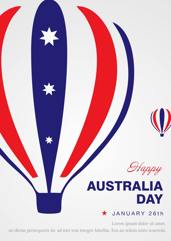 灰色愉快的热的气球澳大利亚天海报