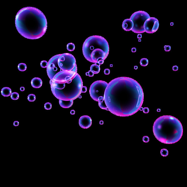 紫色透明气泡png