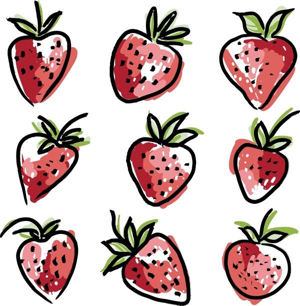 草莓涂鸦可爱小图案
