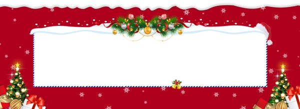 创意红色圣诞节礼物banner背景