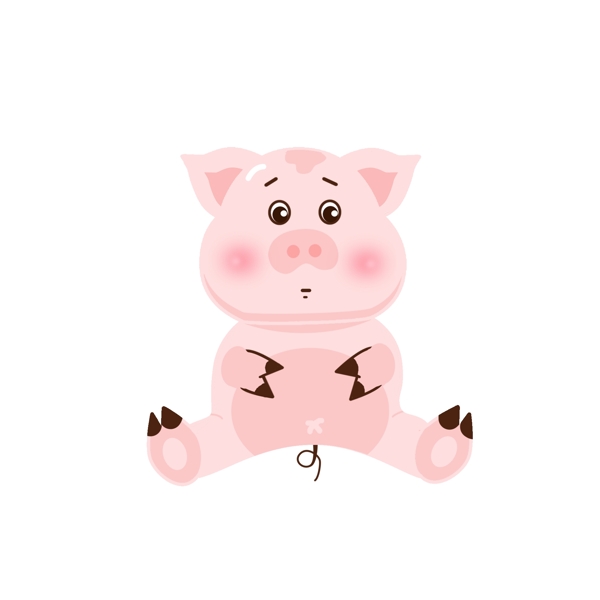 手绘卡通可爱粉色猪年猪宝宝