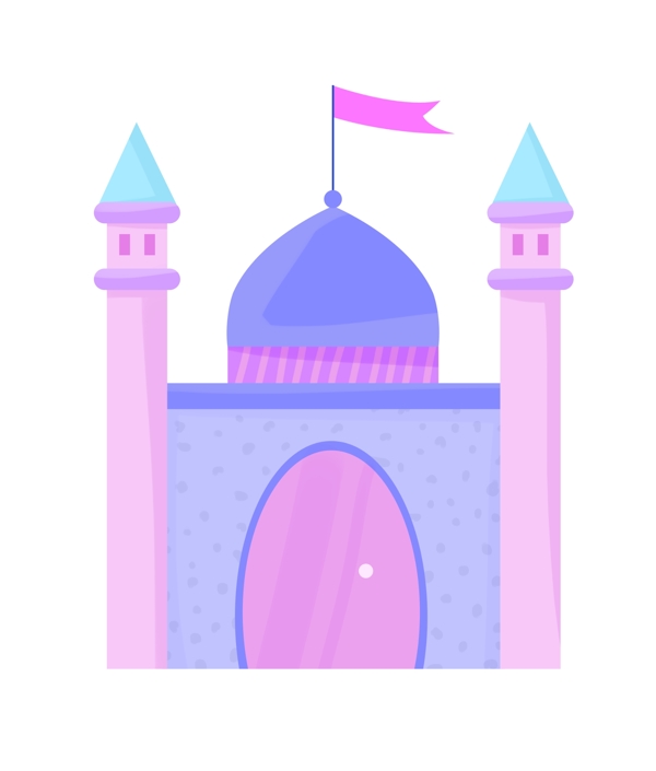 可爱的紫色城堡插图
