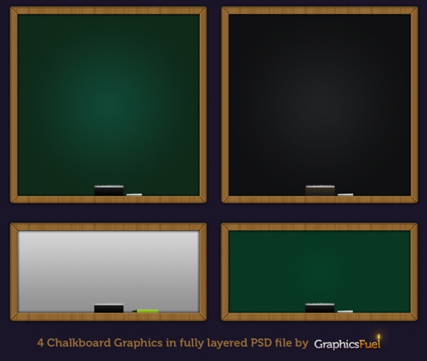 两种颜色两种尺寸的黑板UI素材