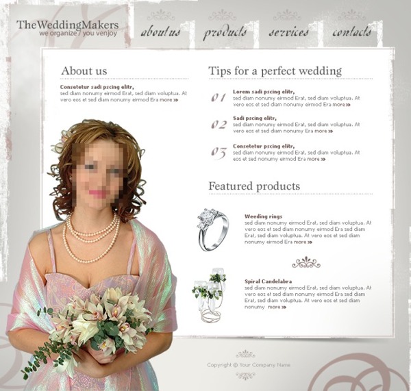 婚礼相关的网站设计