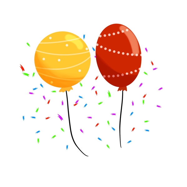 清新庆祝气球装饰元素