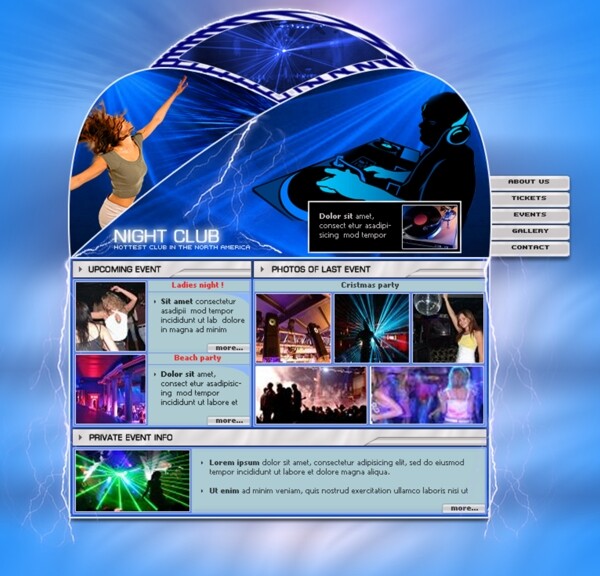 蓝色欧美网页设计