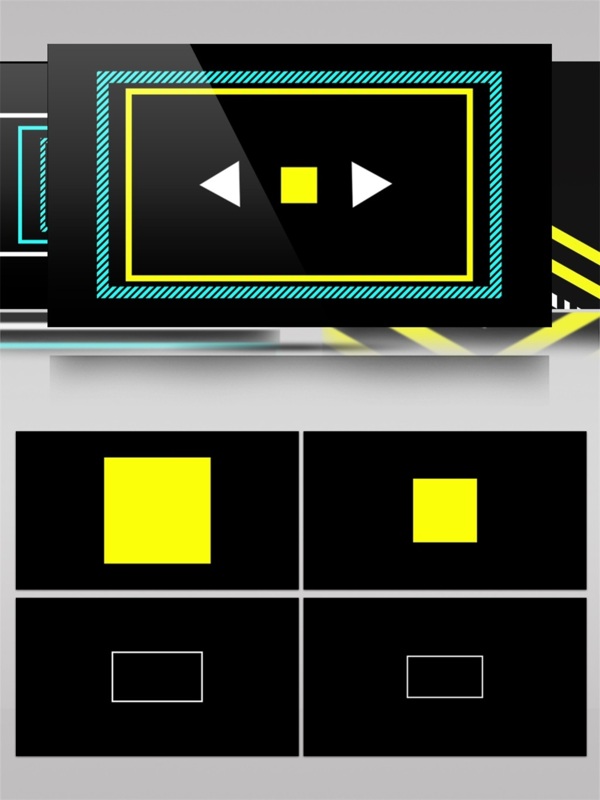 黄色光束方块高清视频素材