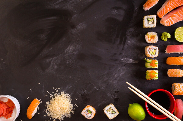 三文鱼与寿司图片