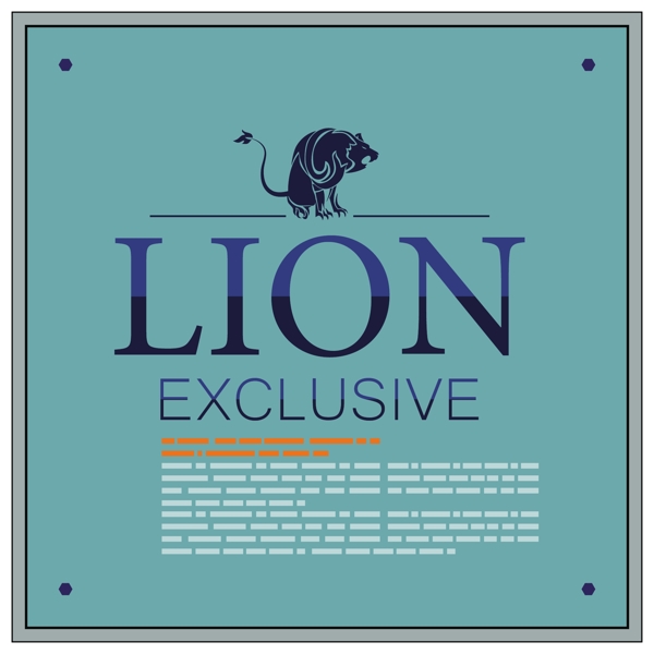 手册封面设计与狮子有色背景自由向量