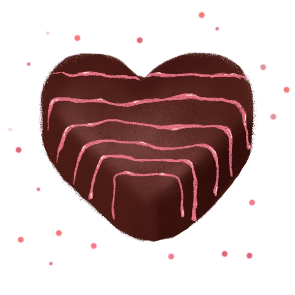粉色情人节手绘风巧克力美食食物可商用元素