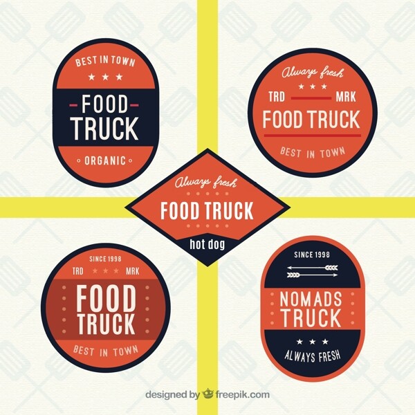 复古风格的食品卡车标志