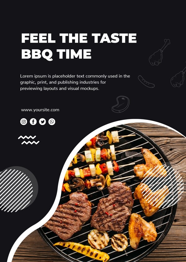 BBQ烧烤美食广告海报设计
