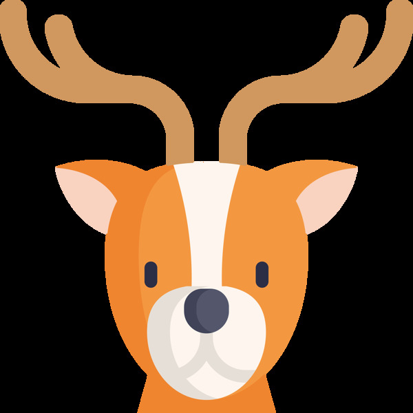 圣诞节麋鹿头像元素设计