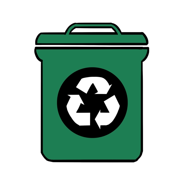 绿色环保标示图案垃圾桶