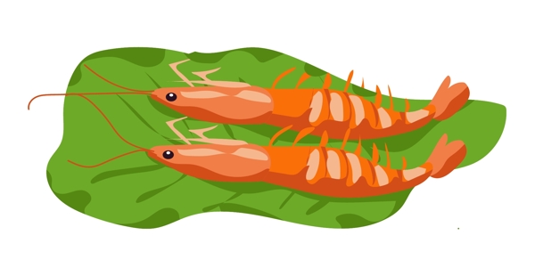 美味的龙虾烧烤插画