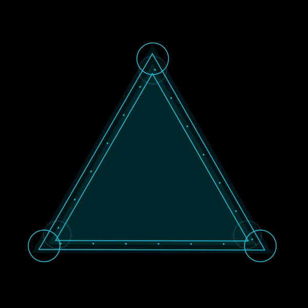 科技边框蓝色三角形几何边框方框对话框