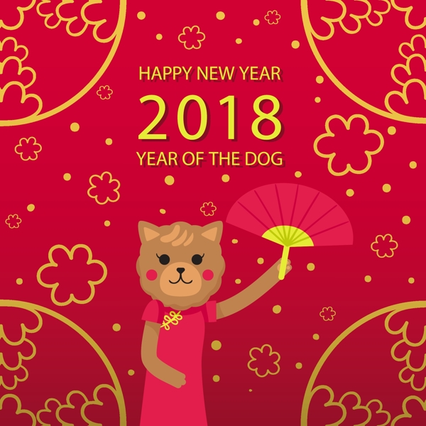 中式新年元素海报