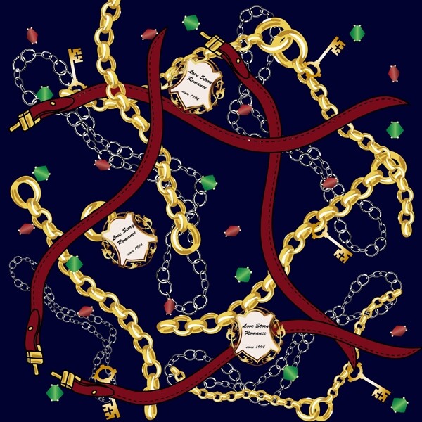链条珠宝图案