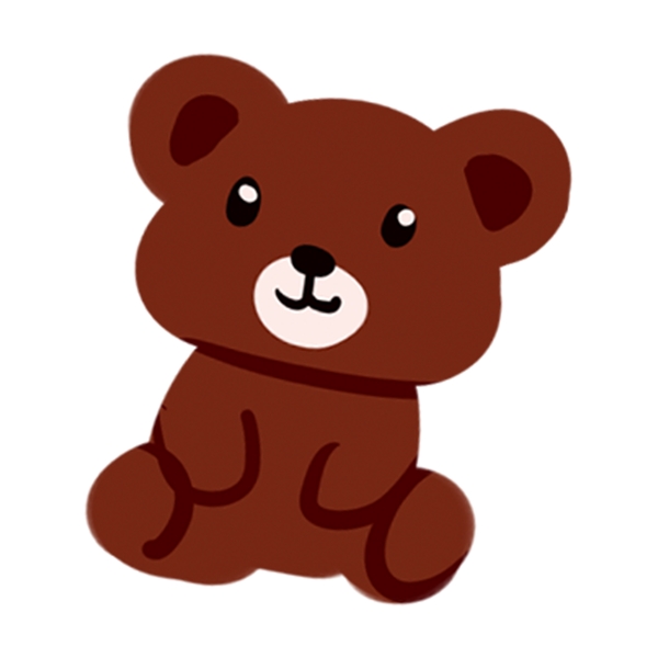 棕色手绘玩具熊透明素材