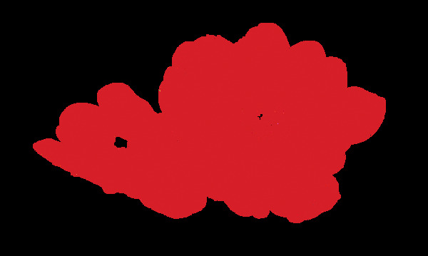红色花朵装饰png元素