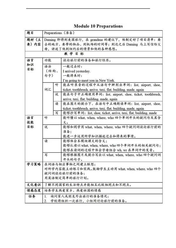 五年级下英语下册Module10教案2课时