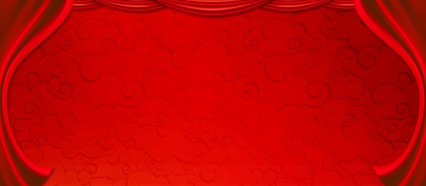 红色大气猪年灯笼舞台背景素材