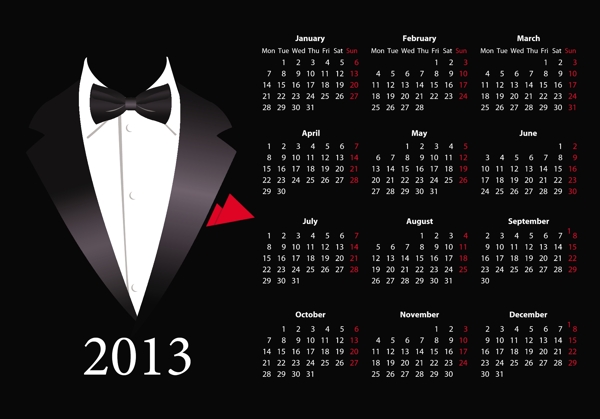 2013年的日历设计元素05矢量