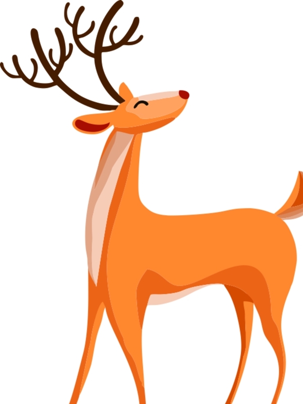 手绘鹿矢量鹿图案手绘鹿图形