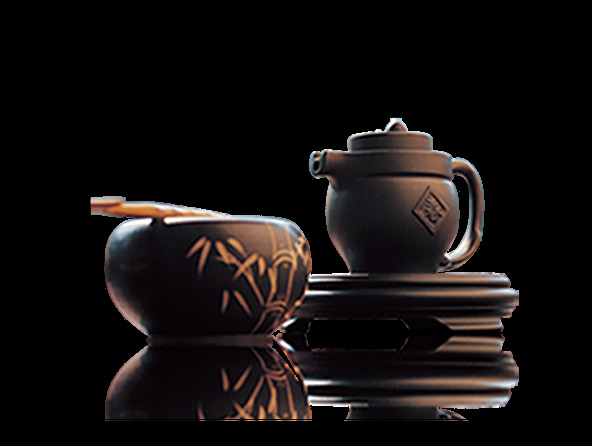 雅致深褐色茶具产品实物
