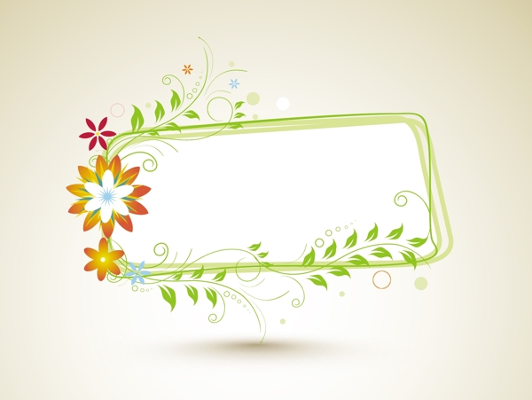 美丽的花卉装饰相框背景