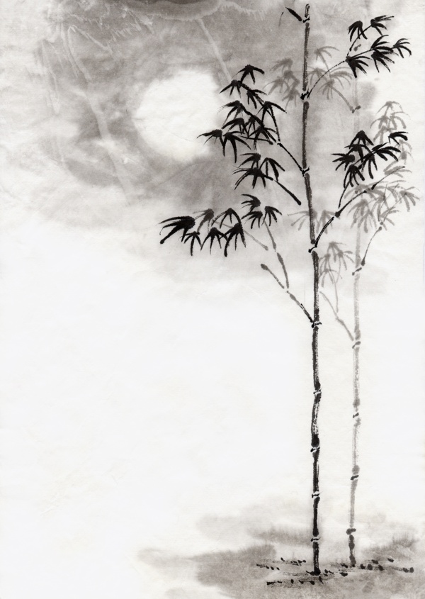 水墨风景竹子图片图片