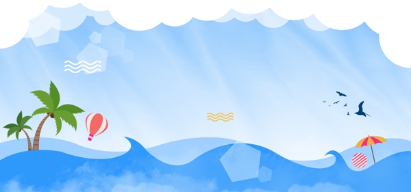 蓝色海洋风banner背景设计