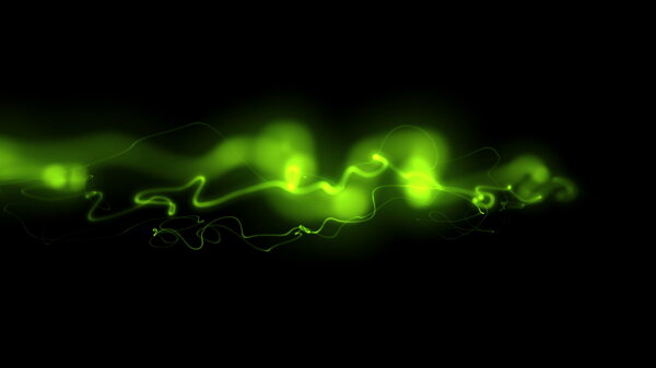 亮绿色的抽象形式可视化1运动背景视频免费下载