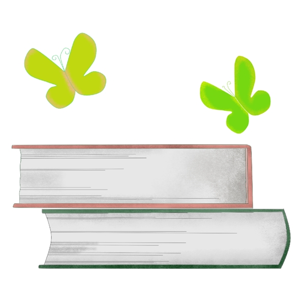 叠起的书本植物插图