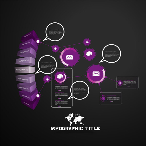 紫色立体图表设计图片