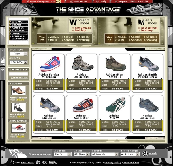 时尚运动鞋专卖网页模板