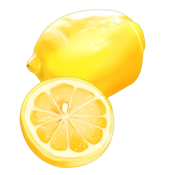 水果黄色的柠檬插图