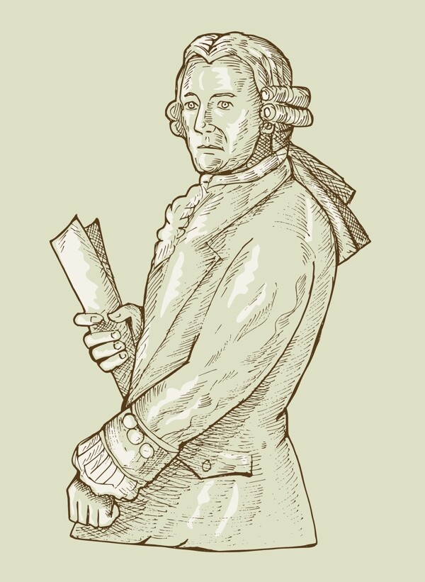 第十七世纪的绅士或贵族戴的假发