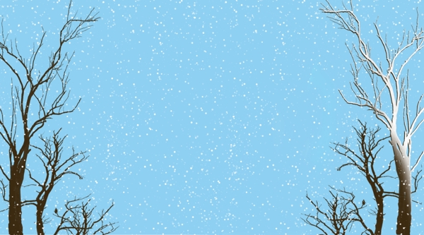 清新彩绘冬季树林背景设计