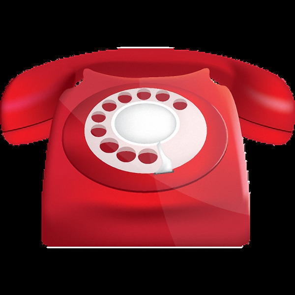红色古老电话免抠png透明图层素材