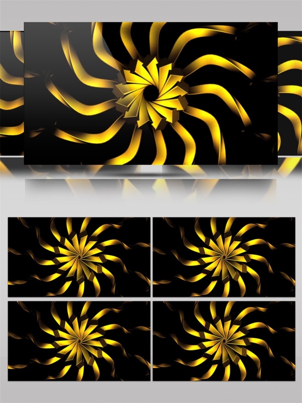 金色螺旋花纹视频素材