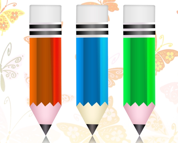 3清晰的彩色铅笔图标集PSD