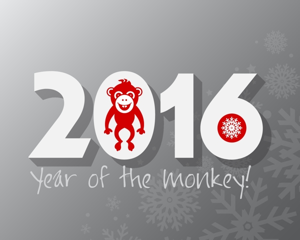 2016年猴年贺卡矢量