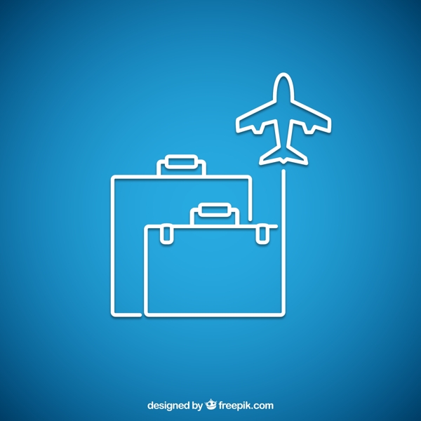 行李箱和飞机图片