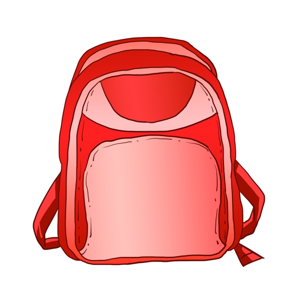 旅行红色背包插画