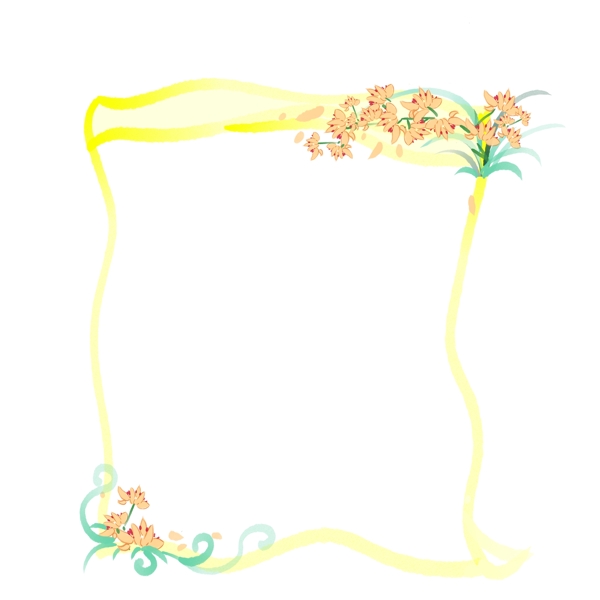 黄色的花朵花卉边框