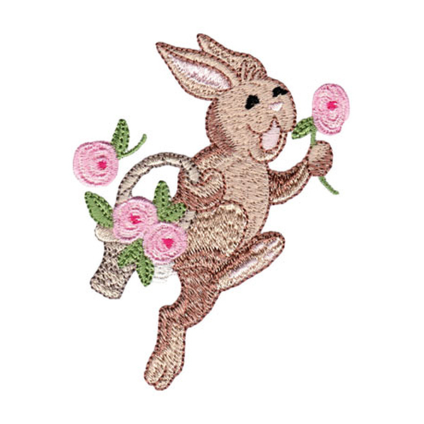 绣花动物兔子生活元素篮子免费素材