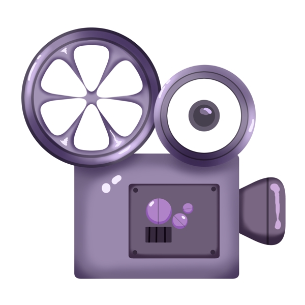 紫色的视频播放器插画